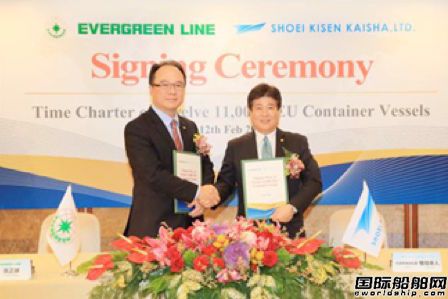 長榮海運向正榮汽船租新造12艘集裝箱船