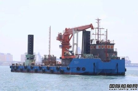 港達船廠建造國內最大反鏟挖泥船下水