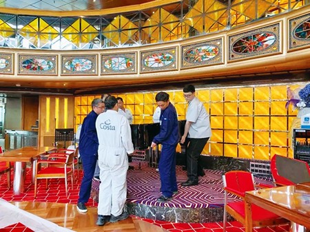 中船九院交付“歌詩達大西洋”號郵輪餐廳改造項目