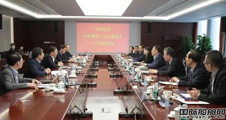 中國船舶集團總經理楊金成會見中智集團董事長卜玉龍一行