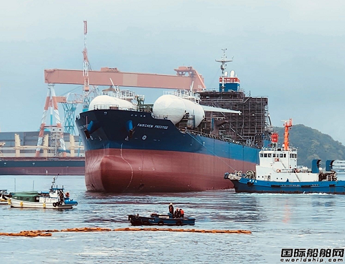 福岡造船為FCC建造第三艘LNG動力化學品船下水