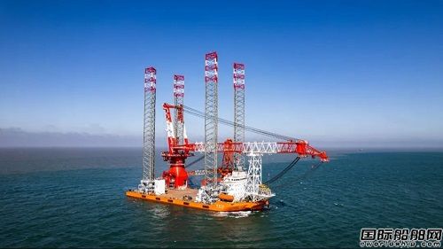 振華重工建造1600噸自升式風電平臺試航凱旋