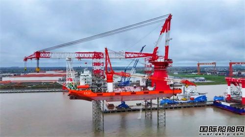 振華重工建造1600噸自升式風電平臺完成升降系統全行程試驗